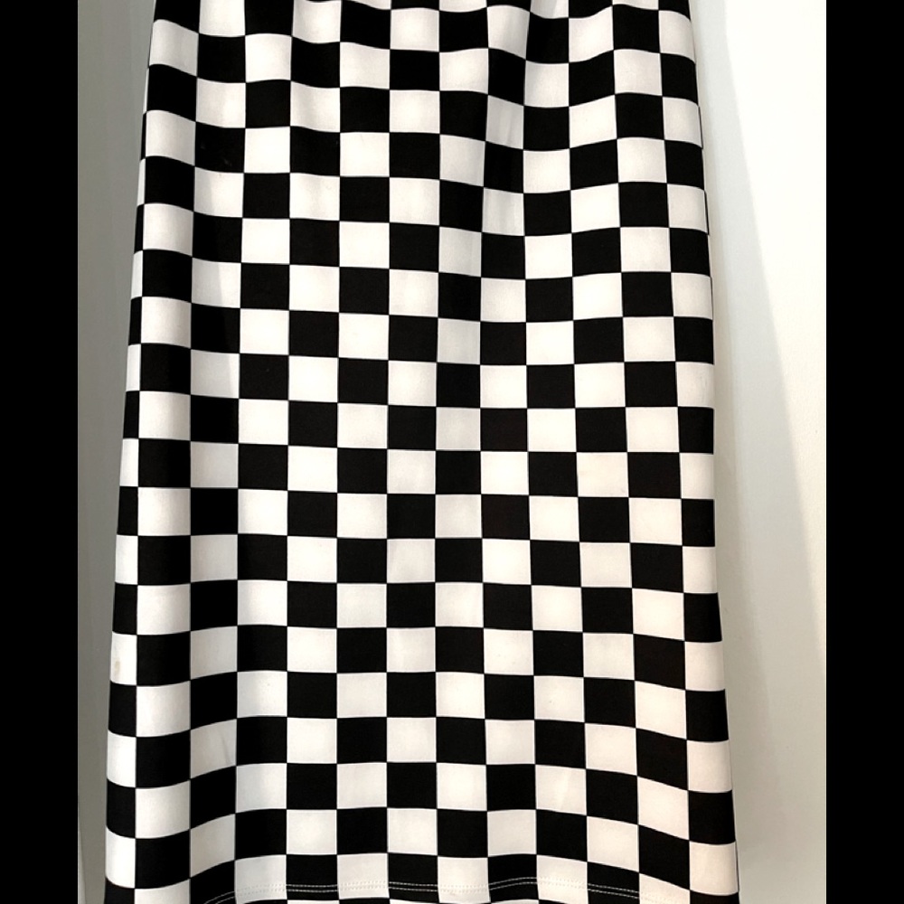 Black and White Scuba Midi Skirt